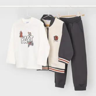Costum 3 piese: pantaloni, hanorac, tricou Mayoral 04807-20